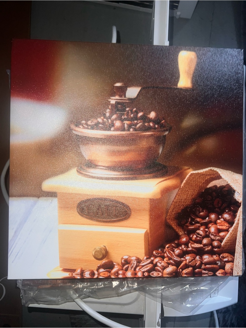Coffee Theme Canvas Wall Art, Kitchen Decor Pictures, 4 Panel Set, Brown - Picture 4 of 6